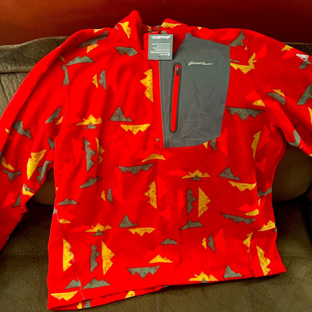 Eddie Bauer Mr. Cloud Layer Zip Red Fleece! Layering fleece.  New with tags!